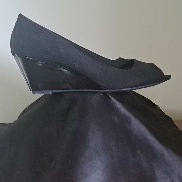 NEW Suede black slip on CASUAL WOMAN'S HIGH HEEL PLATFORM - Picture 6 of 7